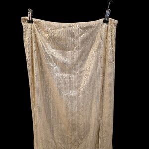 Time and Tru Gold Sequin Maxi Pencil Skirt